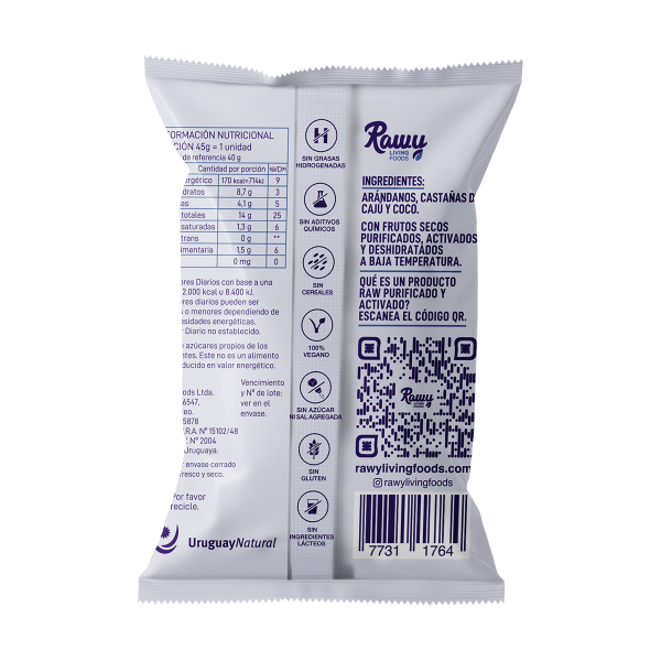 Alfajor Raw Activado de Arándanos x12
