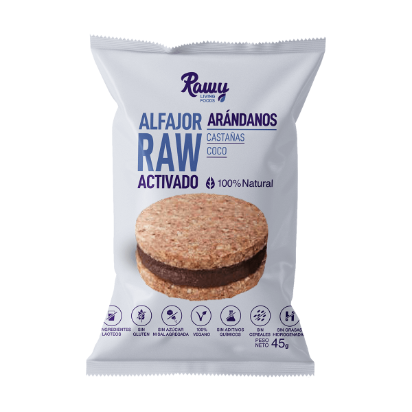 Alfajor Raw Activado de Arándanos x12