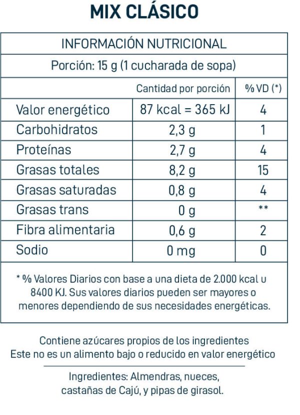 Mix Premium Clásico Raw Activado 80g - Imagen 2